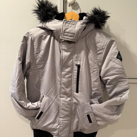 Men's Hollister Faux Fur Trim Zip-Up Bomber Jacket - Picture 2 of 2